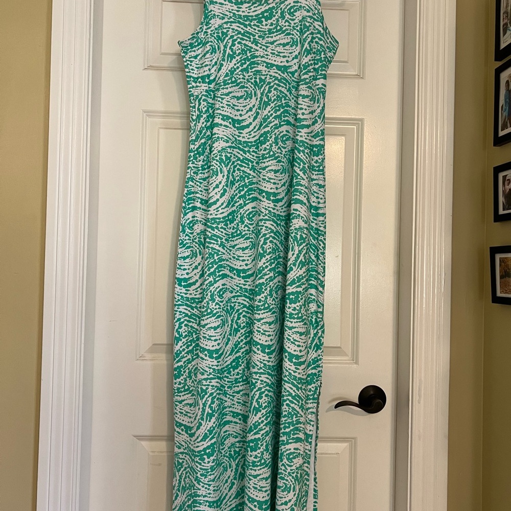 Columbia Green and White Maxi Dress